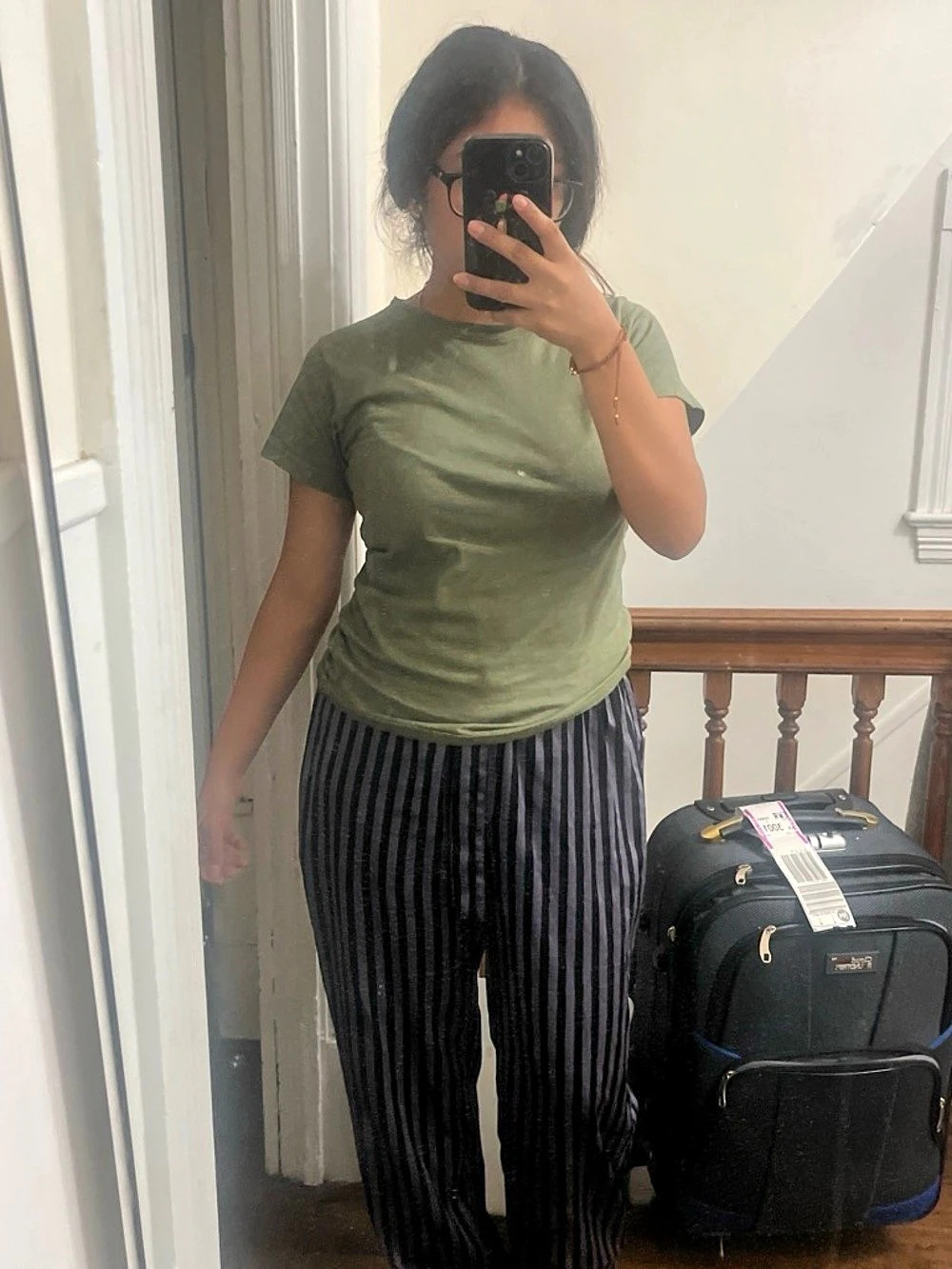 Victoria's Secret Striped Wide Leg Pants Black & Gray pjs